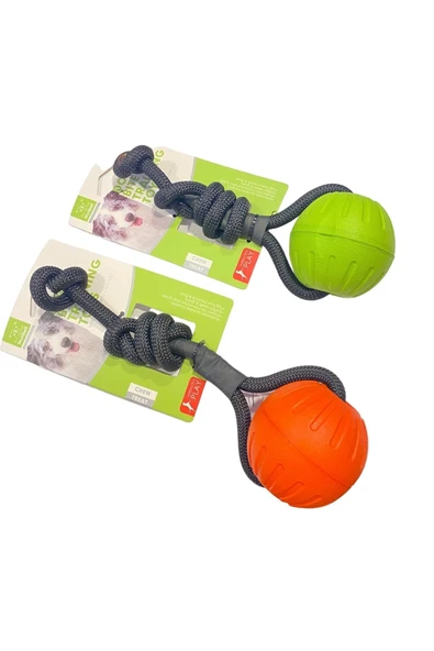 Nunbell Kauçuk Toplu Kordon Halatlı Köpek Oyuncağı 23 Cm Top 7,5 (1 ADET) - Resim 2