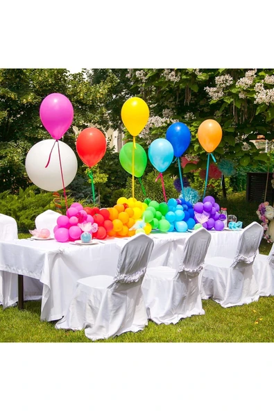 Minopi Mor Balon Desensiz Renkli Lateks Balon Normal Ebat 100'lü Paket - 2
