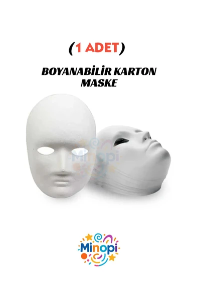 Minopi 1 Adet, Karton Maske, Boyanabilir, Eğitici Maske Boyama, Etkinlik Ve Hobi Maskesi - 1