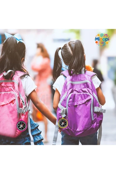 Minopi 10 Adet Pusula Anahtarlık Renkli Plastik Küçük Pusula Okul Deney Gezi Cep Pusulası Manyetik Hediye - 3