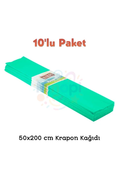 Minopi Su Yeşili Krapon Kağıdı 50x200 cm Renkli Grapon Kağıdı Okul Kreş Etkinlik Setleri için