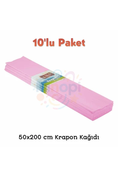 Minopi Pembe Krapon Kağıdı 50x200 cm Renkli Grapon Kağıdı Okul Kreş Etkinlik Setleri için