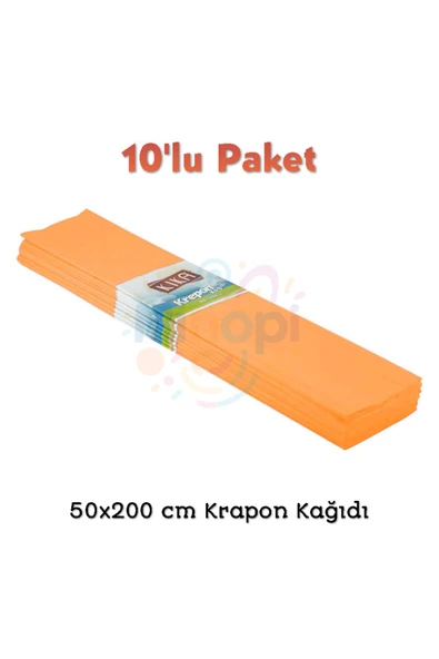 Minopi Şeftali Krapon Kağıdı 50x200 cm Renkli Grapon Kağıdı Okul Kreş Etkinlik Setleri için