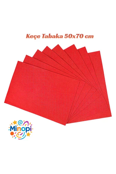 Minopi Kırmızı Keçe Tabaka 10'lu Paket 50x70 cm - 1.5 mm Kalınlık