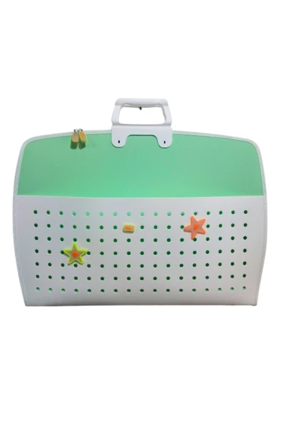 fermuarlı 35x50 resim çantası, proje çantası delikli model  su geçirmez   (net 38x55 cm) - 4