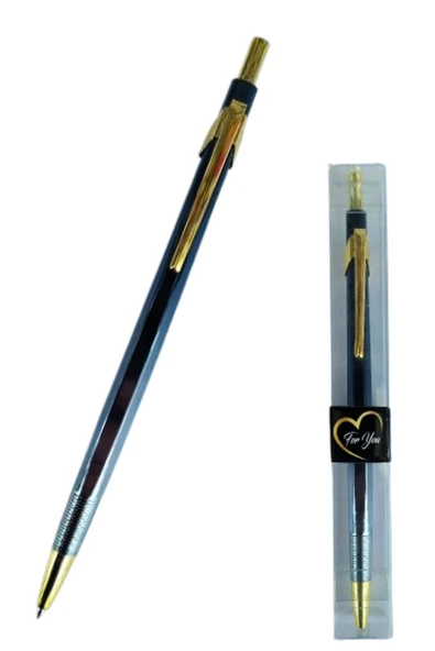 nikelajlı metalik 0,7 mm uçlu kalem kutuda hediyelik 1 adet ürün görseli 1