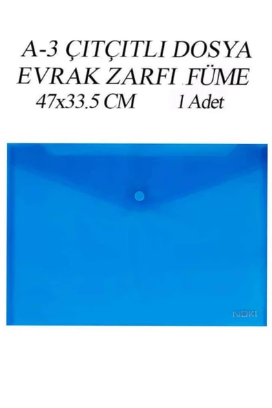a3 boy çıt çıt dosya  1 adet 47x33.5 Cm çıtçıtlı zarf dosya ödev ve proje dosyası - Resim 2