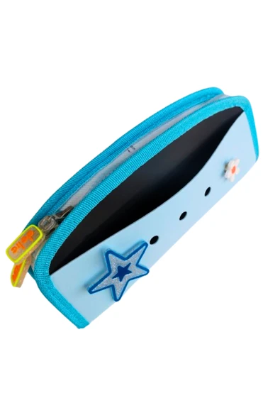 tek bölmeli fermuarlı kalemlik delikli model yeni tarz pastel - Resim 2