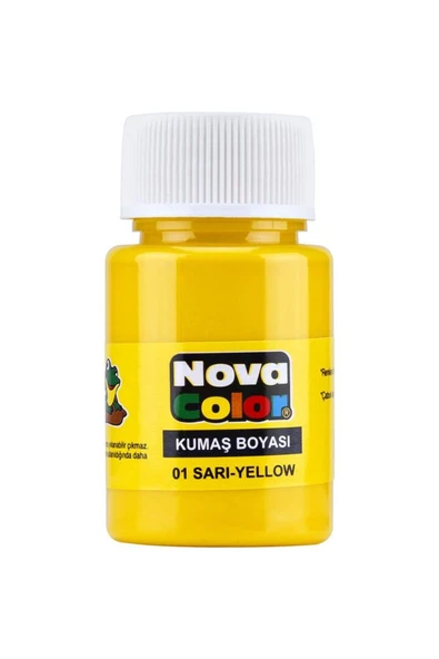 Nova Color Fabric Textile Tekstil Tüp Kumaş Boyası Sarı Renk Kıyafet Elbise Çanta Ayakkabı Pantolon Tshirt