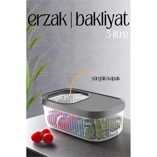 CEYLAN ADAM MultiBox Erzak Bakliyat Kutusu Sürgülü Kapak 5 Litre ürün görseli 1