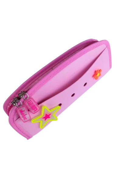 tek bölmeli fermuarlı kalemlik delikli model yeni tarz pastel - Resim 4