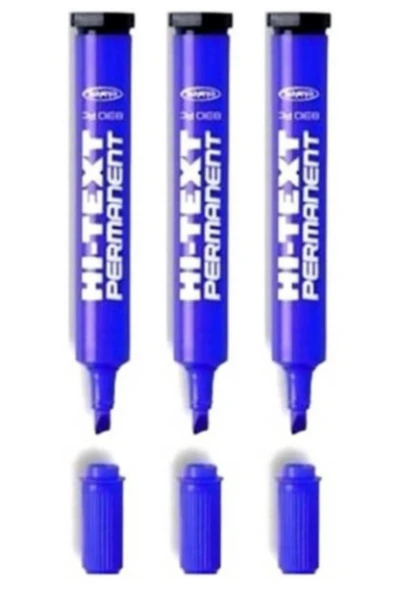 Hı-Text kesik Uçlu Markör Permanent Kalem 3 Adet koli ve kaligrafi kalemi - Resim 2