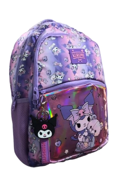 kuromi li  3 bölmeli ilk okul çantası mor - Resim 2