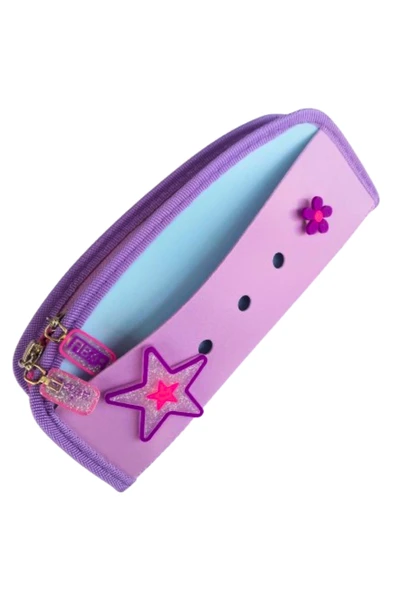 tek bölmeli fermuarlı kalemlik delikli model yeni tarz pastel - Resim 3