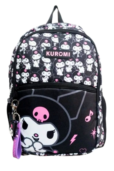 kuromi li  3 bölmeli ilk okul çantası siyah model ürün görseli 1