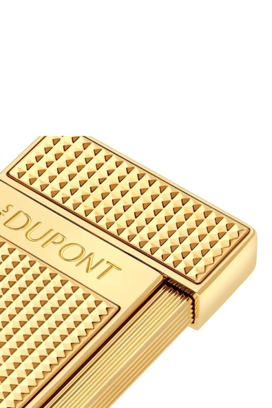 S.T. Dupont Slimmy Golden Diamond Head Puro Çakmağı 28119 - Resim 3