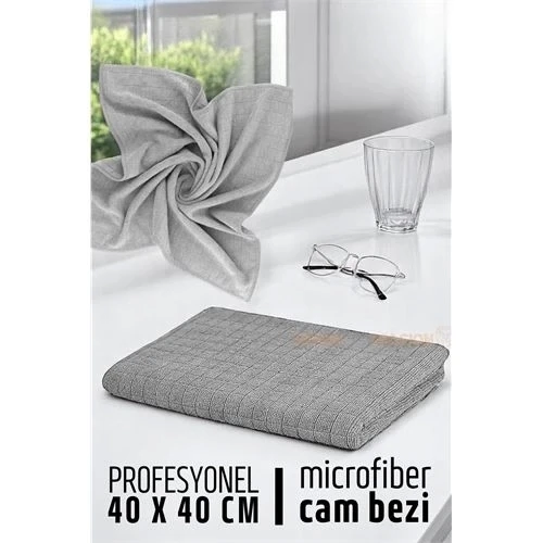 CEYLAN ADAM Çift Yüzeyli Profesyonel Microfiber Cam Bezi - Yüksek Kalite Temizlik Bezi  40 x 40 cm ürün görseli 1
