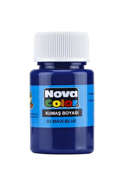 Nova Color Fabric Textile Tekstil Tüp Kumaş Boyası Mavi Renk Kıyafet Elbise Çanta Ayakkabı Pantolon Tshirt