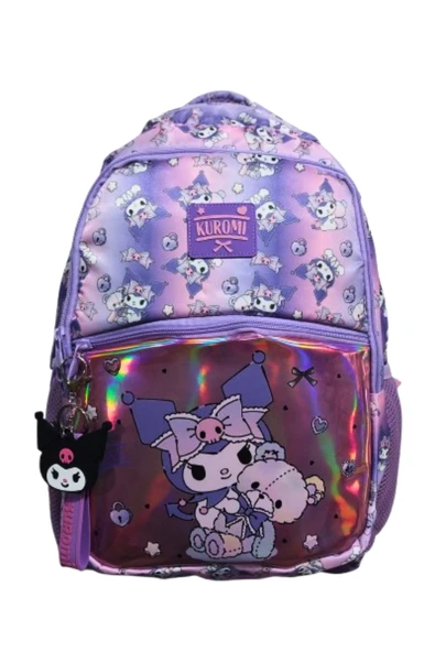 kuromi li  3 bölmeli ilk okul çantası mor ürün görseli 1