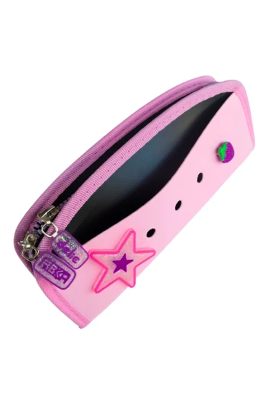 tek bölmeli fermuarlı kalemlik delikli model yeni tarz pastel - Resim 5