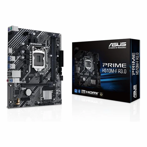 Asus Prime H510M-F R3.0 DDR4 (3200MHz)OC M.2 HDMI PCIe 4.0 1200P mATX Anakart ürün görseli 1