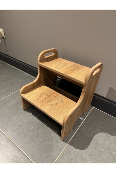 akçehome Mdf Basamak Tabure Çocuk Banyo Wc Lavabo Merdiven Yükseltici - 6