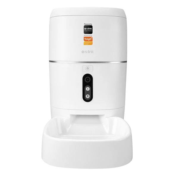 S-link SL-23 Otomatik Yem Kabı 3MP Kamerali Iki Yönlü Ses 6L Wifi Tuya Destekli Akıllı Kedi köpek Besleyici - 2