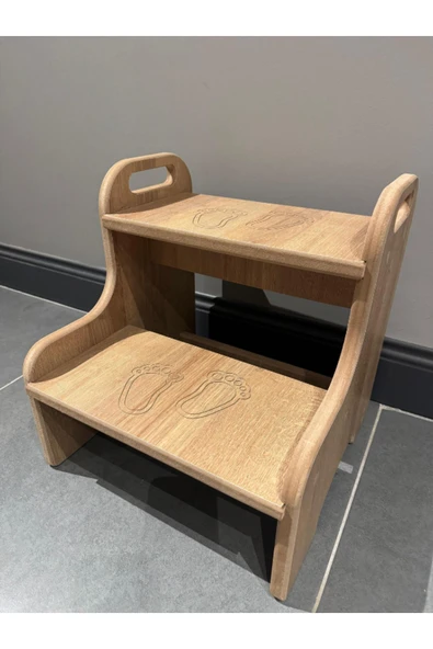 akçehome Mdf Basamak Tabure Çocuk Banyo Wc Lavabo Merdiven Yükseltici - 4