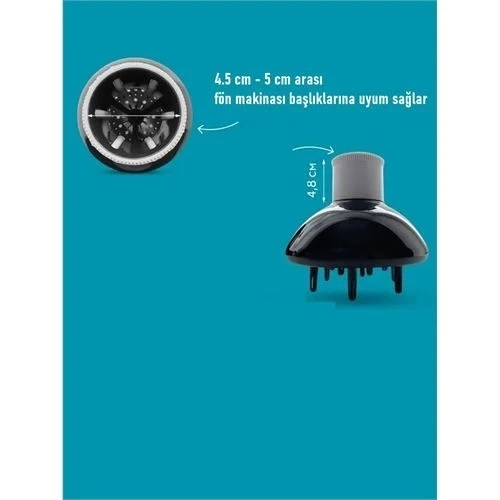 CEYLAN ADAM Isı Ayarlamalı Fön Için Difüzör Vigo Başlık Dönerli Profesyonel - Resim 2