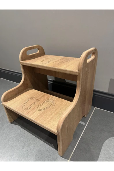 akçehome Mdf Basamak Tabure Çocuk Banyo Wc Lavabo Merdiven Yükseltici - 2