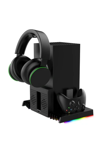 İpega PG-XBX023S XBOX Series X Multi Fonksiyonel RGB Işıklı Askılı Şarj İstasyonlu Soğutucu Stand - Resim 2