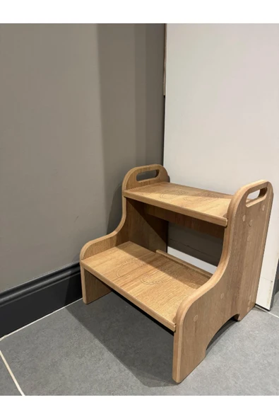 akçehome Mdf Basamak Tabure Çocuk Banyo Wc Lavabo Merdiven Yükseltici - 5