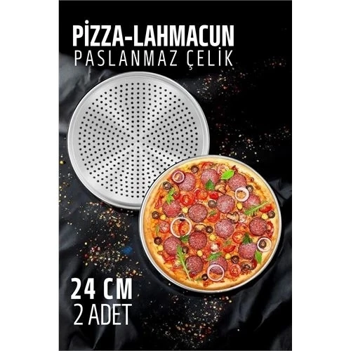 CEYLAN ADAM Lahmacun Pizza Pide Pişirme Tepsisi 24 CM 2 li SET ürün görseli 1