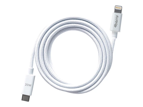 ECO-CL Örgülü Beyaz  USB-A›Lightning Kablo – 1.2 m,2.4 A Hızlı Şarj - 1