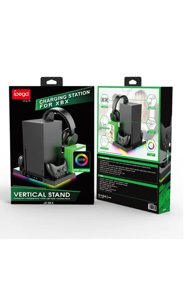 İpega PG-XBX023S XBOX Series X Multi Fonksiyonel RGB Işıklı Askılı Şarj İstasyonlu Soğutucu Stand - Resim 3