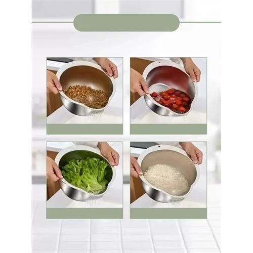 CEYLAN ADAM Inox Süzgeç Pirinç Makarna Salata Süzgeci 304 Paslanmaz Çelik 2 ADET - Resim 6