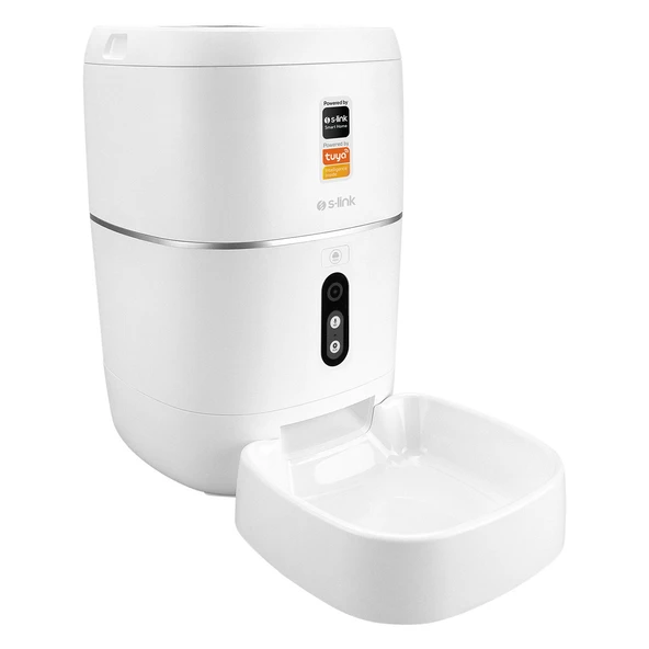 S-link SL-23 Otomatik Yem Kabı 3MP Kamerali Iki Yönlü Ses 6L Wifi Tuya Destekli Akıllı Kedi köpek Besleyici - 3