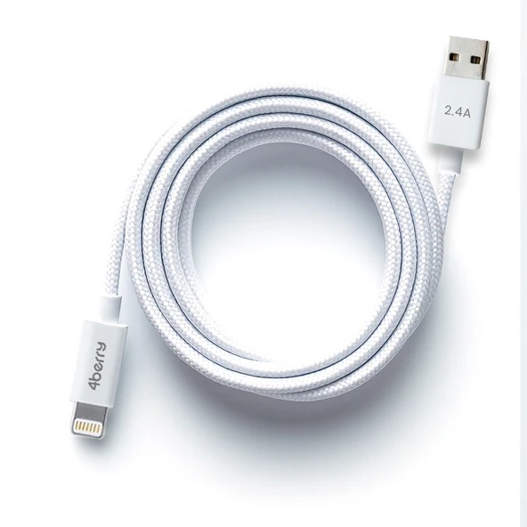 ECO AL Hızlı Şarj Kablosu 2.4A USB-A'dan Lightning'e 1.2m Beyaz - 1