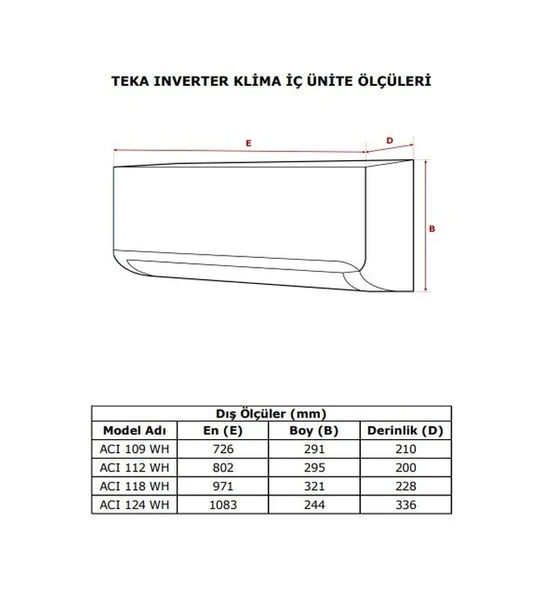 Teka ACI 112 WH - ACO 112 WH A++ 12000 BTU Duvar Tipi Klima - Resim 4