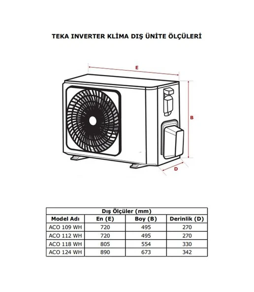 Teka ACI 112 WH - ACO 112 WH A++ 12000 BTU Duvar Tipi Klima - Resim 3
