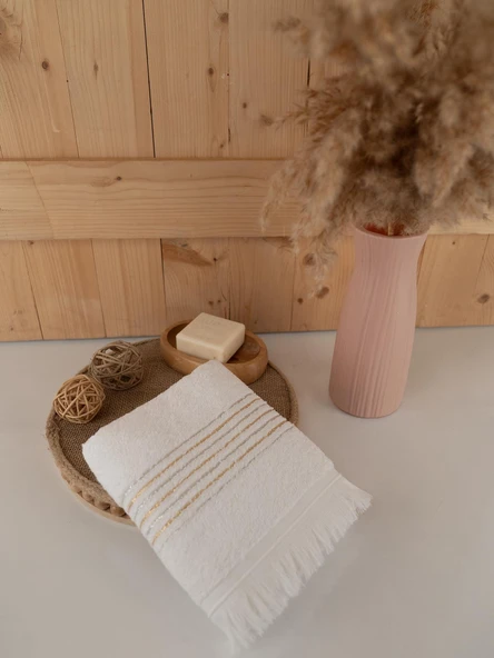 Pamuklu İkili 50x80 cm Çizgili Renkli Modern Havlu Seti Baveno - Resim 12