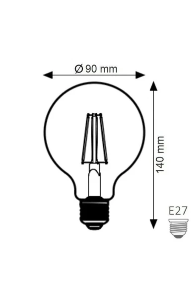Global K2 Kes606 6 Watt G95 Led Rustik Glop Ampul - Sarı Işık (2700K) - 3