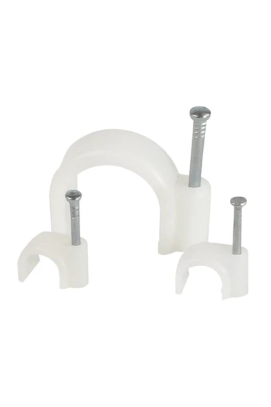 Mutlusan No:3 Beton Çivili Kroşe 100 Adet Duvar Kablo Tutucu Çivili Kroşe - 2