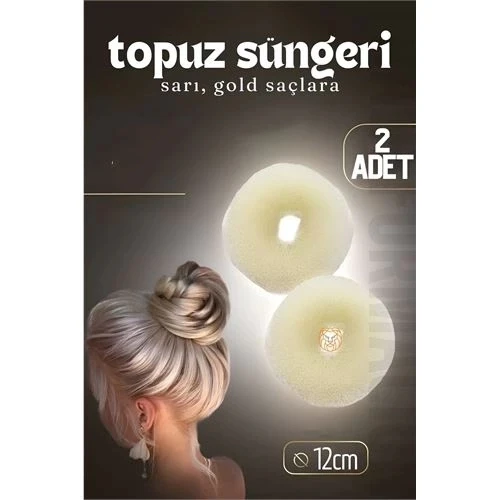 CEYLAN ADAM Gold Saç Topuz Süngeri 2 ADET 12 CM Çap 5 cm Kalınlık ürün görseli