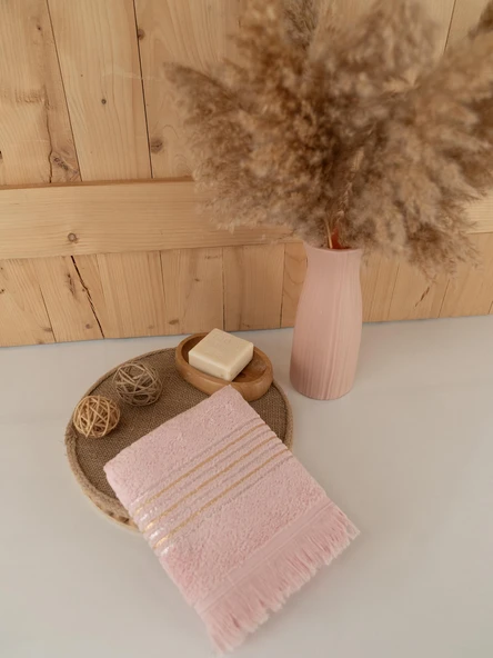 Pamuklu İkili 50x80 cm Çizgili Renkli Modern Havlu Seti Baveno - Resim 3