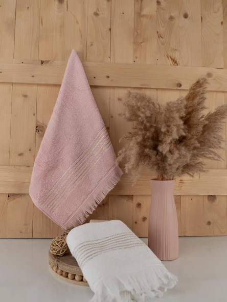 Pamuklu İkili 50x80 cm Çizgili Renkli Modern Havlu Seti Baveno - Resim 6