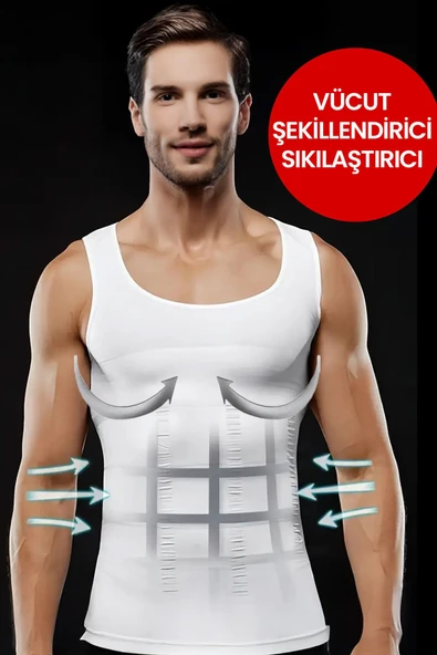 ALEXANDER HUD Erkek Atlet Korse Bel Göğüs Göbek Toparlayıcı Sıkılaştırıcı Şekillendirici İnceltici Dik Duruş Atlet - Resim 2