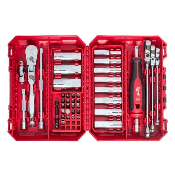 Milwaukee 1/4'' Cırcır Tornavida Kollu Lokma Set 42 Parça 4932498382