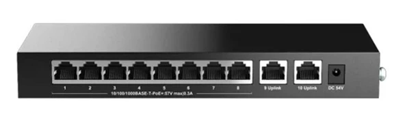 H3C Magic BS210T-HP 8 Port Poe+ 2 Port Uplink 10-100-1000 Mbps 110W Metal Kasa Swich ürün görseli 1