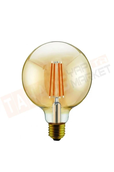 Global K2 Kes606 6 Watt G95 Led Rustik Glop Ampul - Sarı Işık (2700K)
